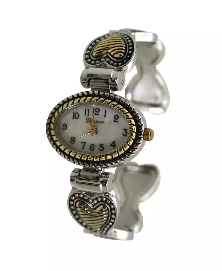 Olivia Pratt Two Tone Heart Details Bangle Women Watch