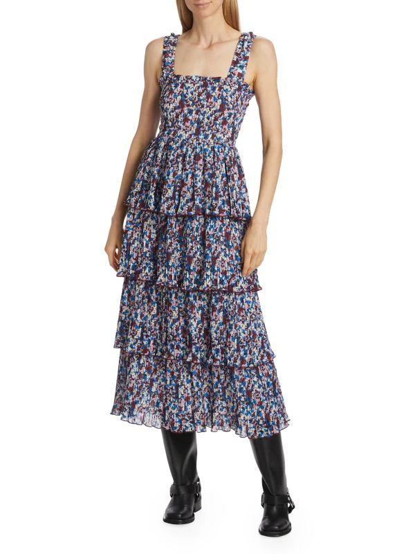 Ganni Tiered Georgette Midi-Dress 1