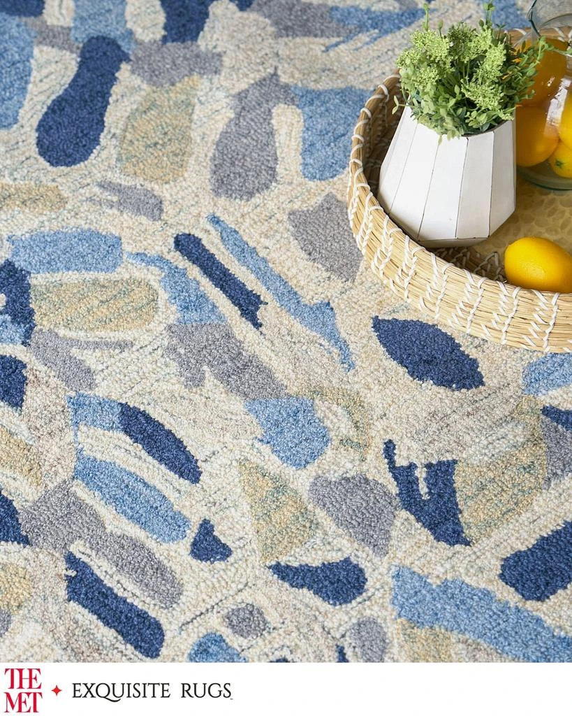 Exquisite Rugs Botanica Hand-Tufted Navy/Ivory Rug, 8' x 10' 5