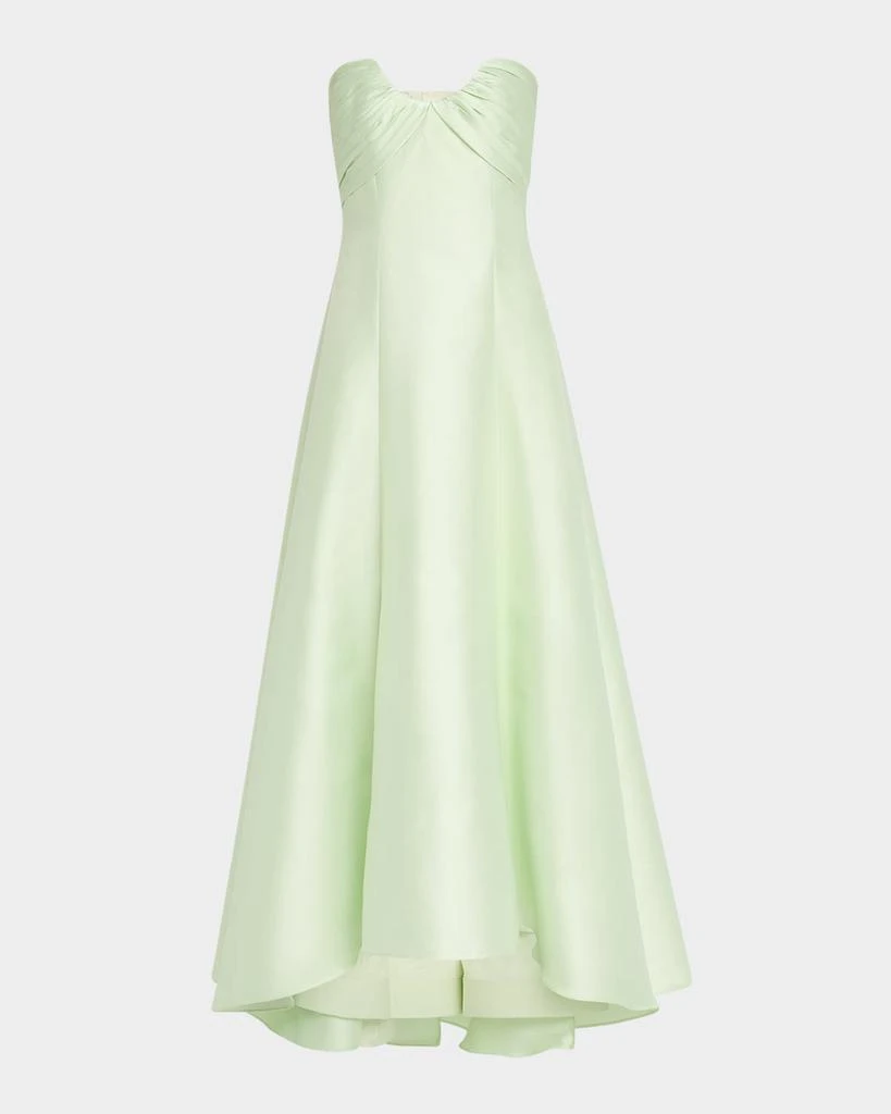 Badgley Mischka Strapless High-Low Pique Gown 1