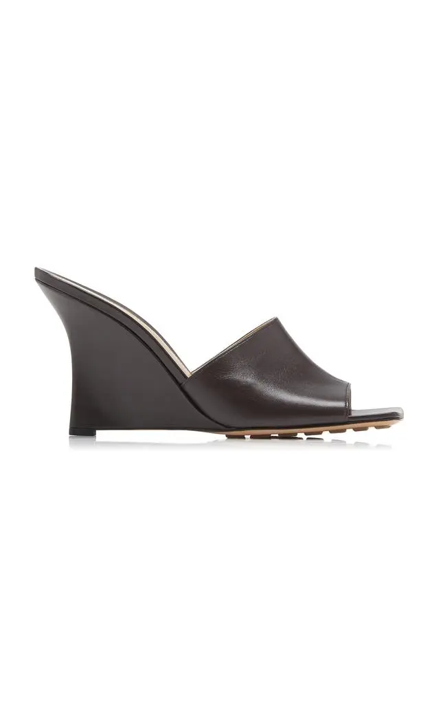 Bottega Veneta Bottega Veneta Stretch Wedge Lounge Leather Mules - Moda Operandi