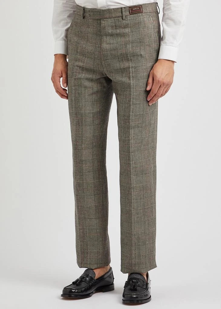 Gucci Checked wool-blend trousers 2