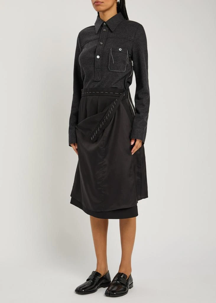 MAISON MARGIELA Wool and shell midi shirt dress 2