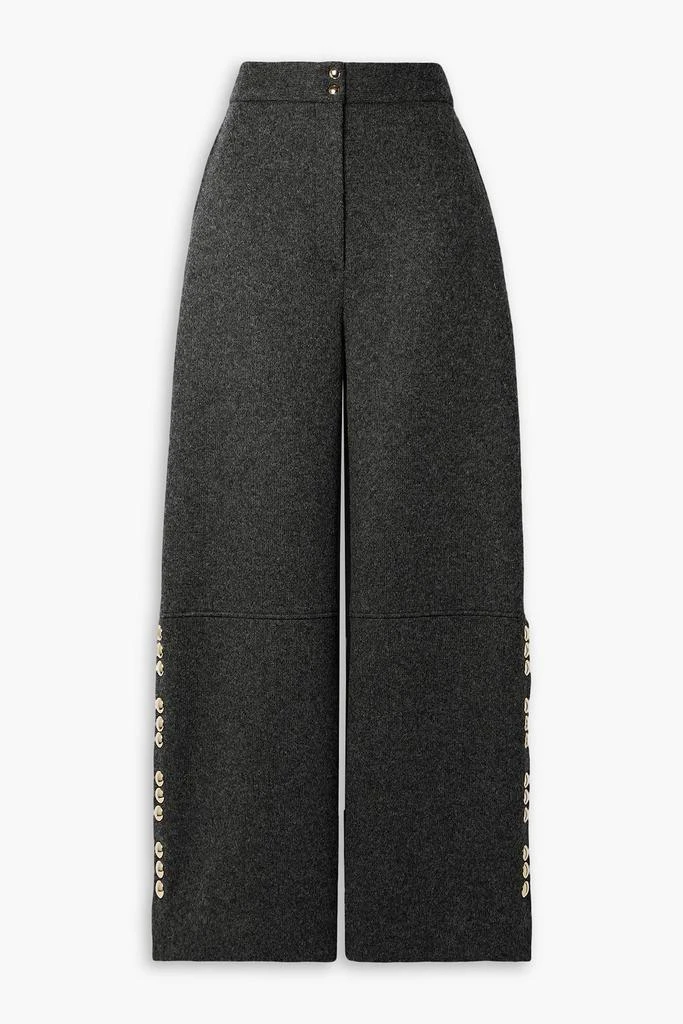 Khaite Krisla embellished wool-blend wide-leg pants 1
