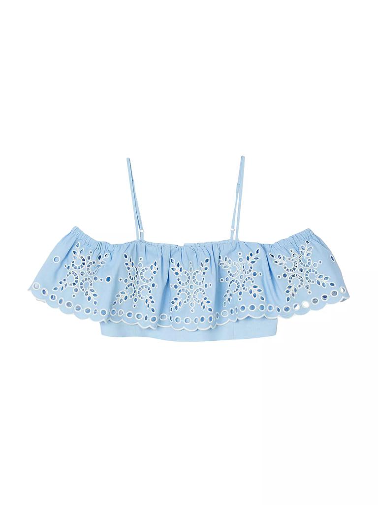 Sandro Ruffled Crop Top