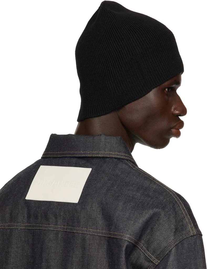 Jil Sander Black Rib-Knit Beanie 3