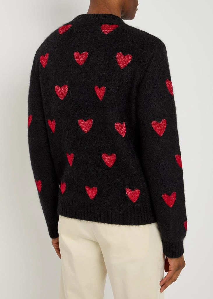 Valentino Heart-intarsia metallic brushed knit jumper 3