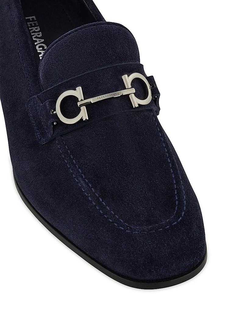 Salvatore Ferragamo Balty Gancini Suede Loafers 6