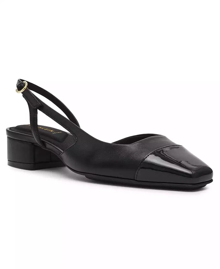 Anne Klein Women's Nia Block Heel Cap Toe Slingback Flats 1