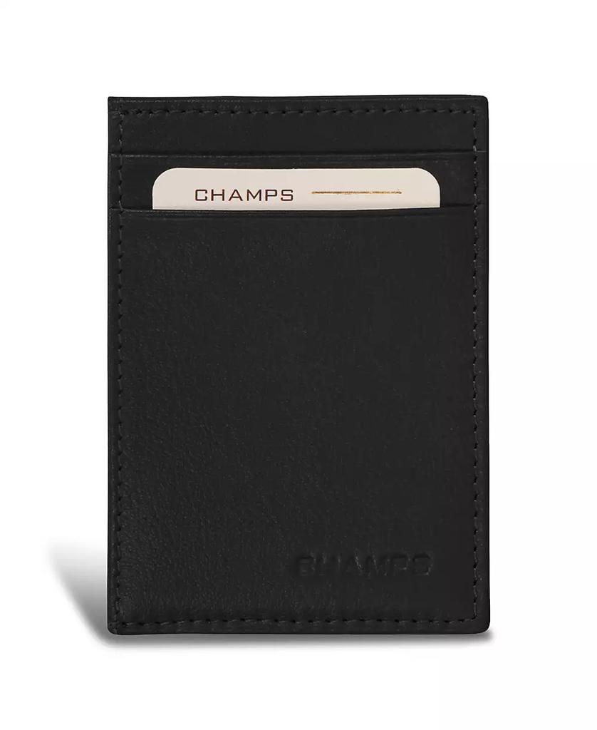CHAMPS Men's Onyx Collection Leather Mag Hybrid Card Holder