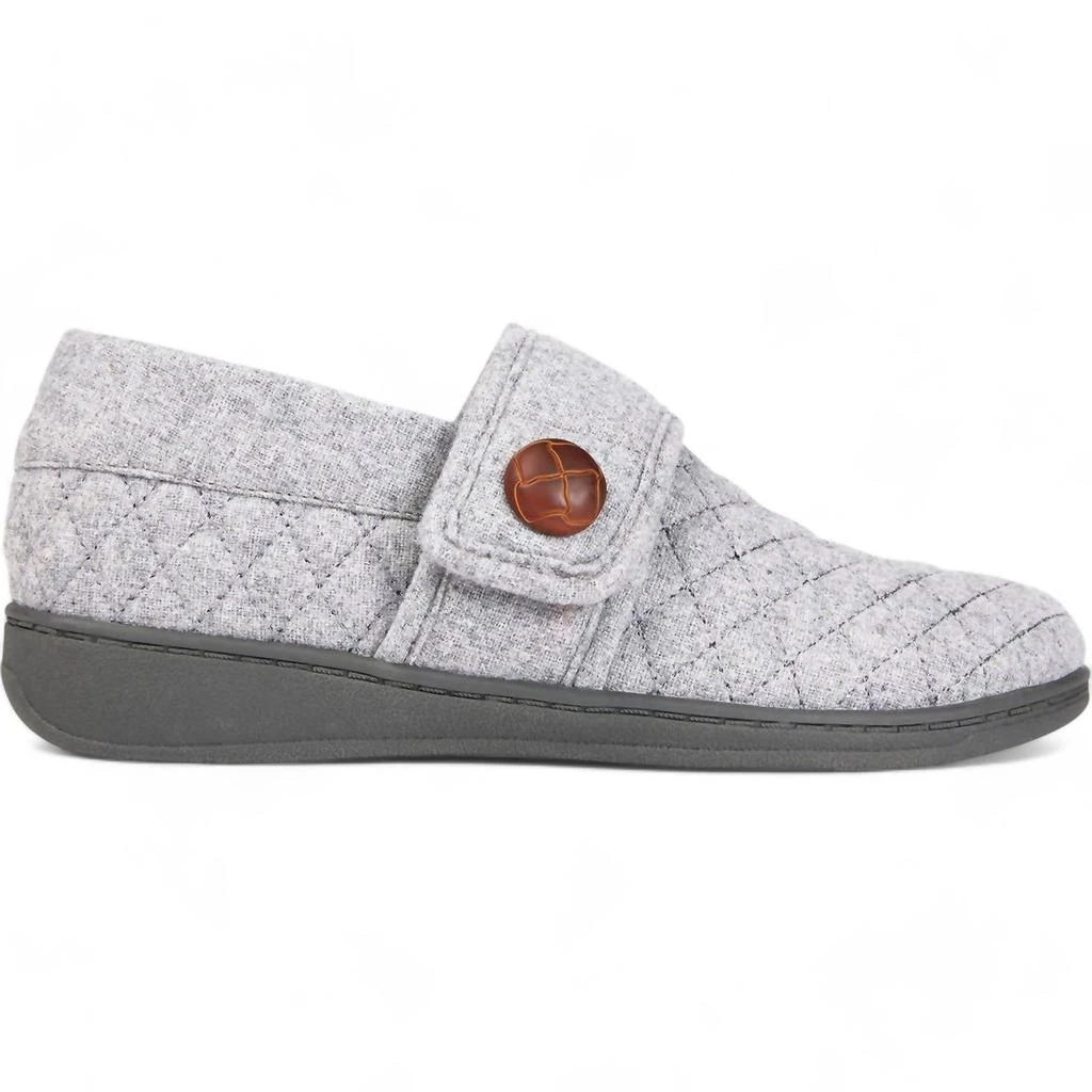 VIONIC Women's Jackie Flannel Slipper In Grey 2