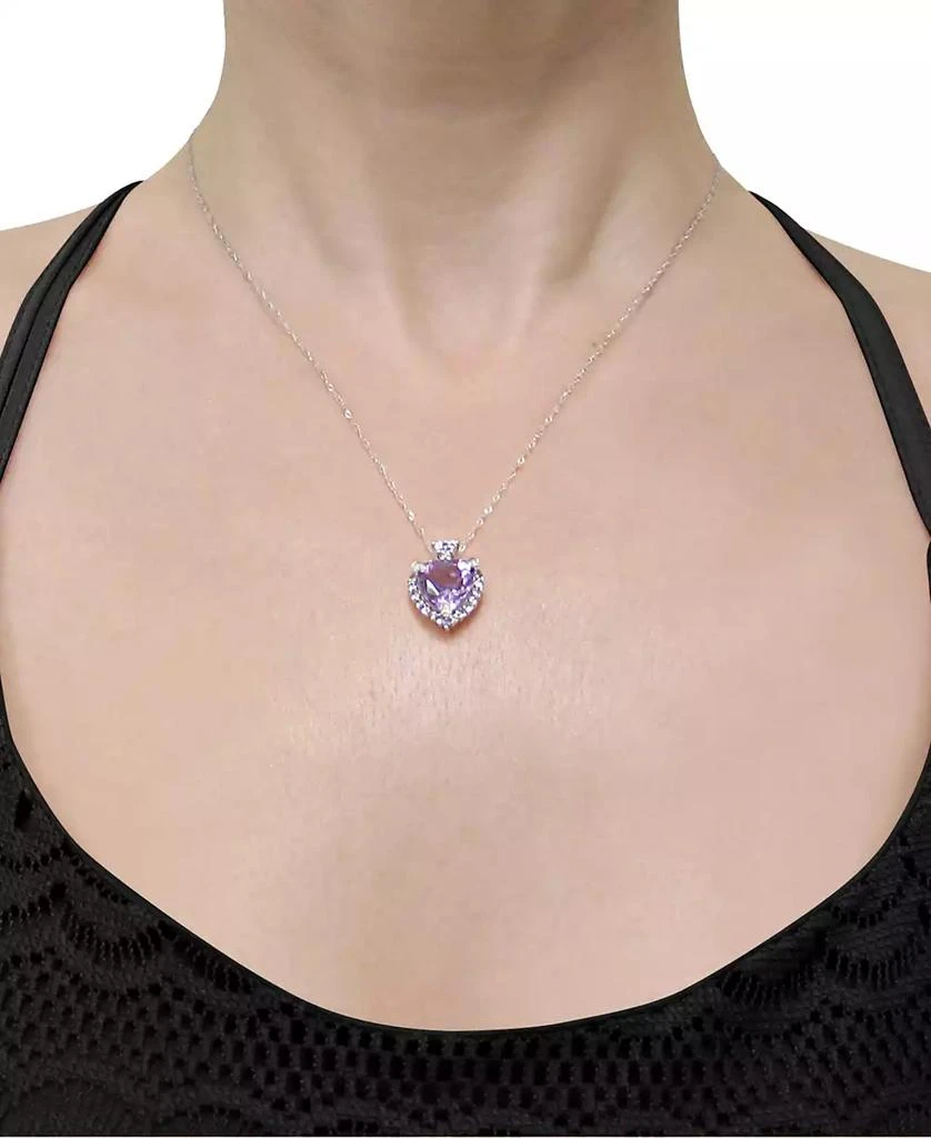 Macy
s Amethyst Tanzanite and Diamond Accent Heart Necklace 2