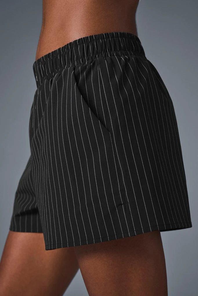 Alo Pinstripe Daylight Boxer Short - Black/Titanium 4