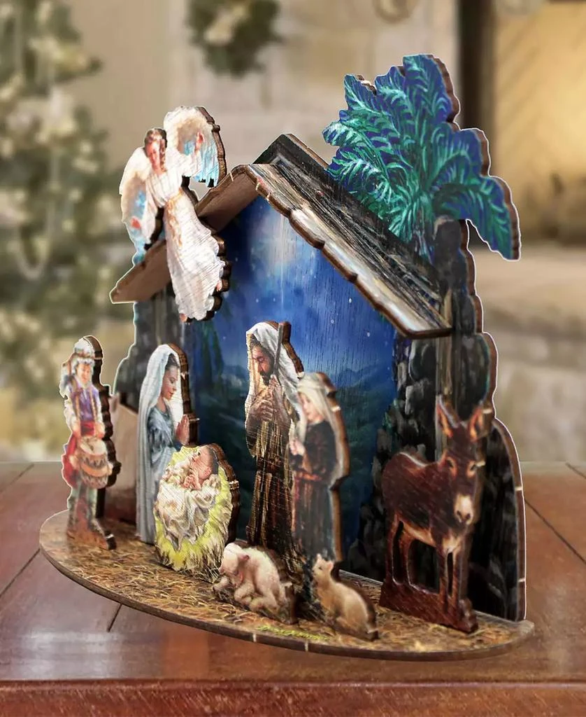 Designocracy Nativity with Angel Village 7" Christmas Nativity Table Decoration G. DeBrekht 3