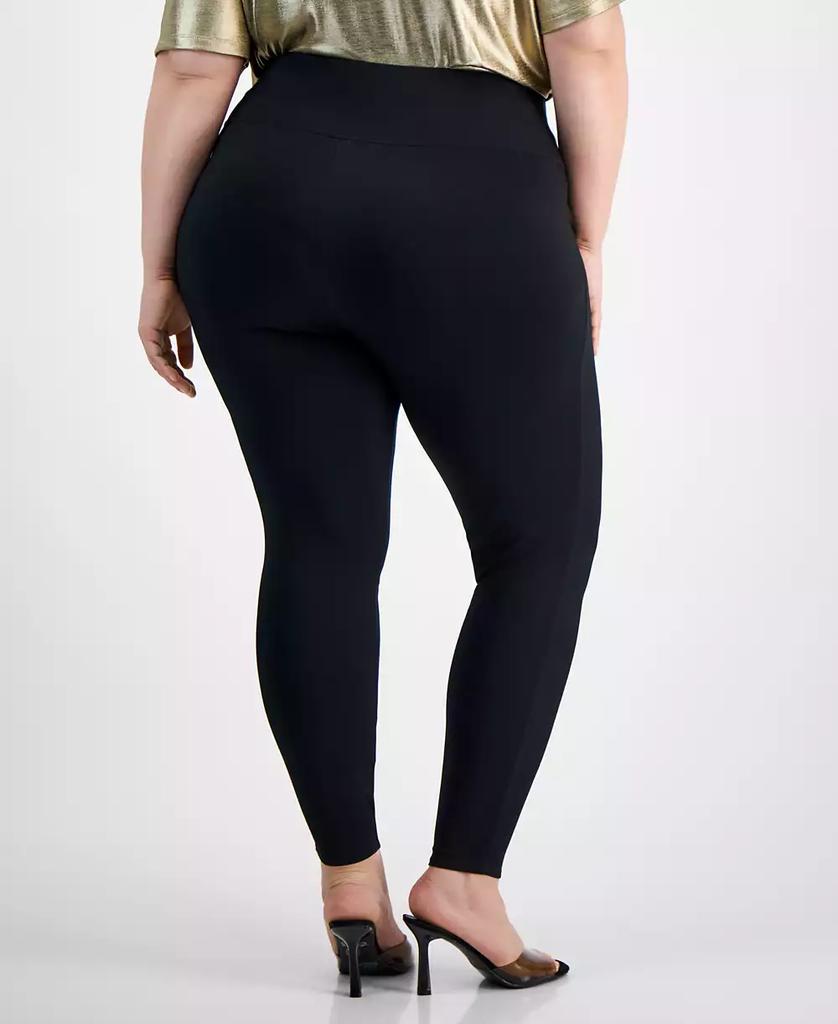 Bar III Trendy Plus Size High-Rise Seam-Front Leggings, Created for Macy's