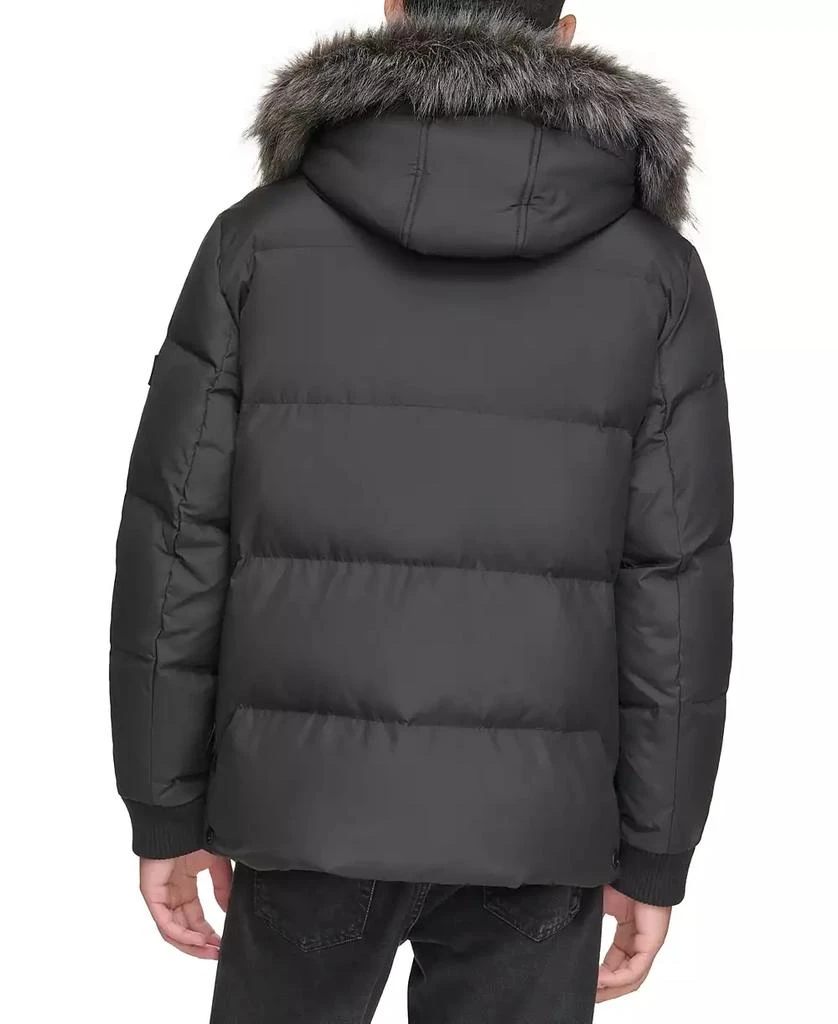 Marc New York by Andrew Marc Men's Nisko Short Channel Quilted Puffer Jacket with Faux Fur Hood 2