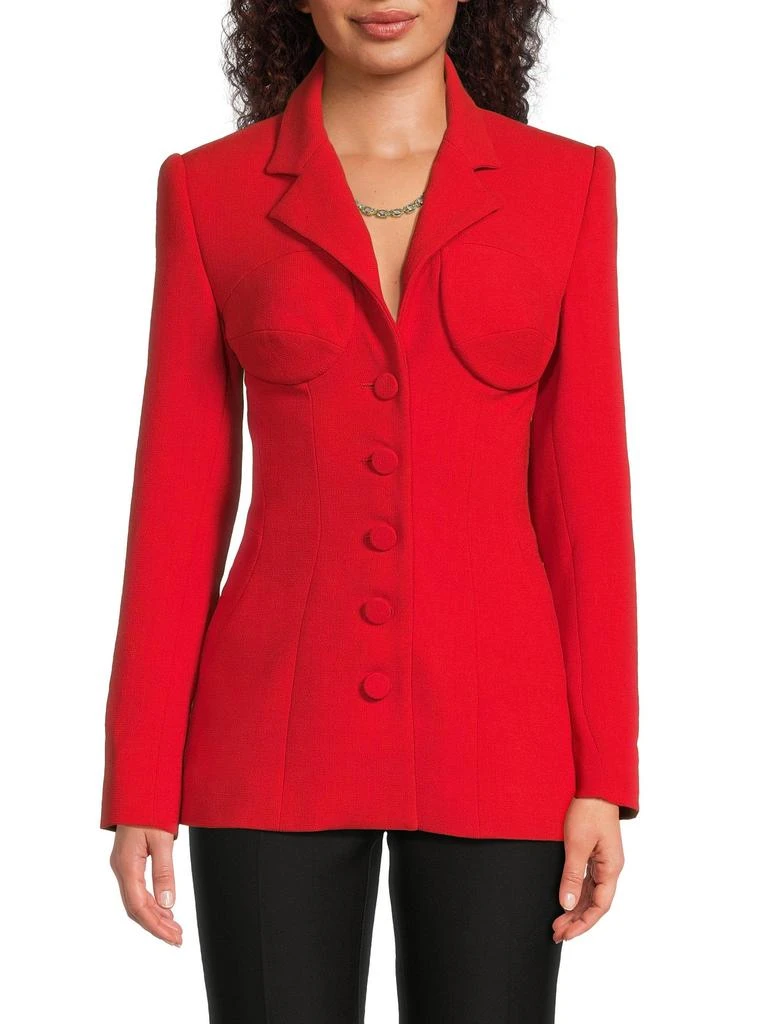 Sergio Hudson ​Fitted Bustier Wool-Blend Jacket