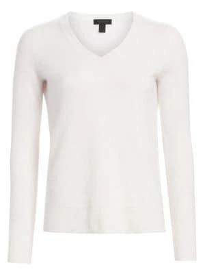 Saks Fifth Avenue COLLECTION Featherweight Cashmere V-Neck Sweater 5