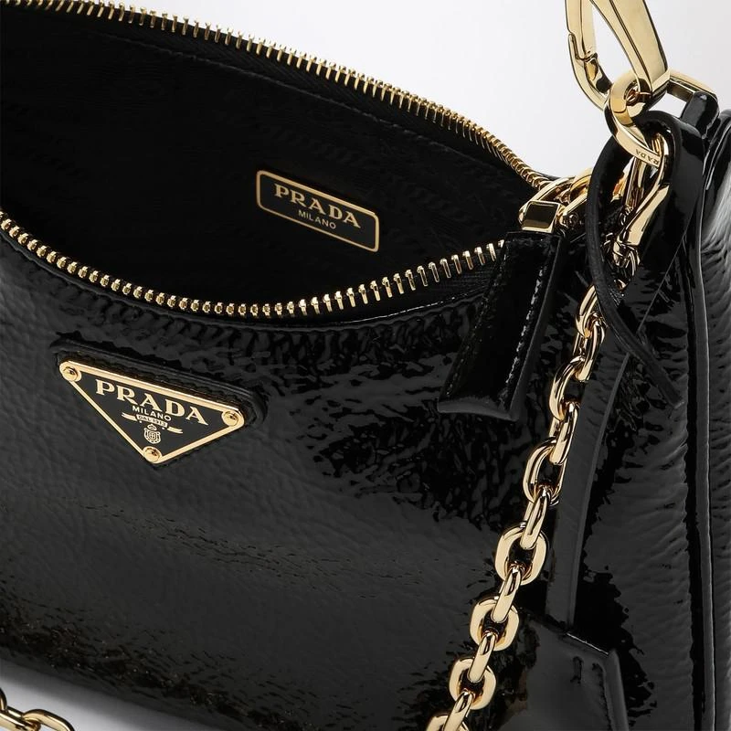 Prada Black Re-Edition mini bag in Naplak patent leather 5