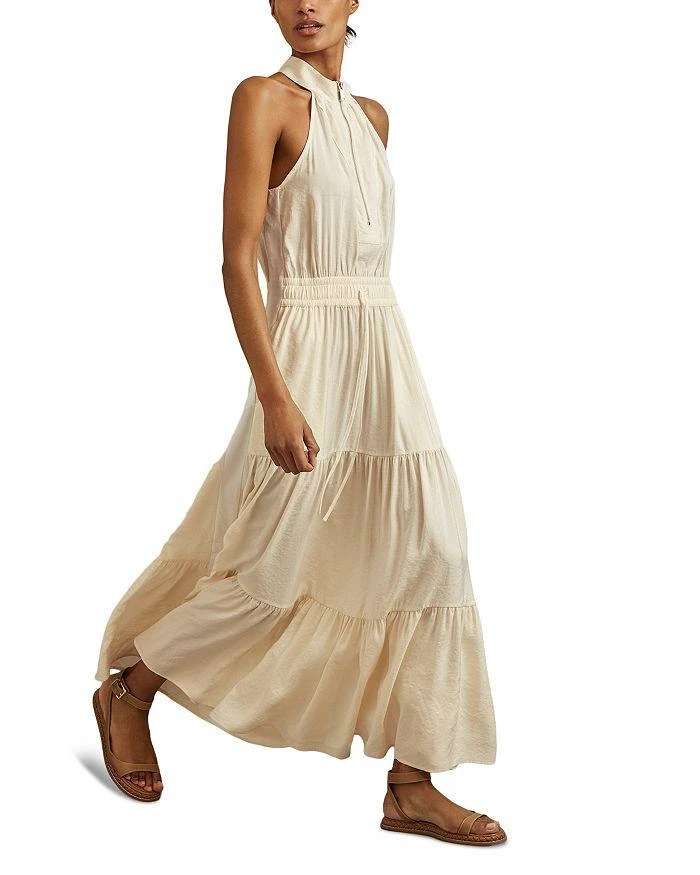 halter top evening dresses Halter Neck Corset Dress In Rose Matte Satin main image 1