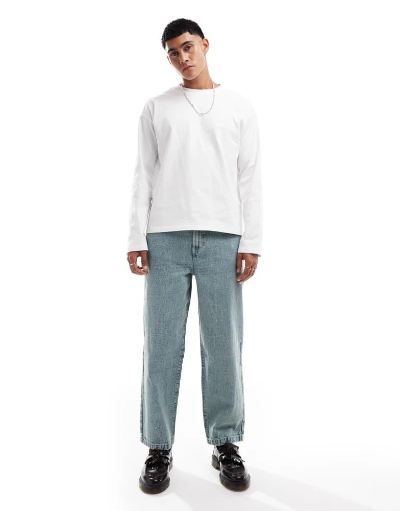 ASOS ASOS DESIGN barrel fit jeans in mid stone wash 1