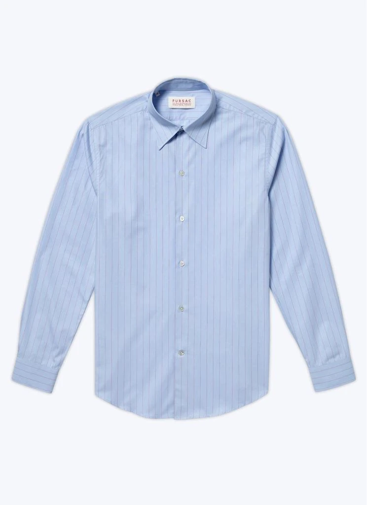 预计3周后发货 Fursac Chemise Rayée En Popeline De Coton - Indien - Homme 5