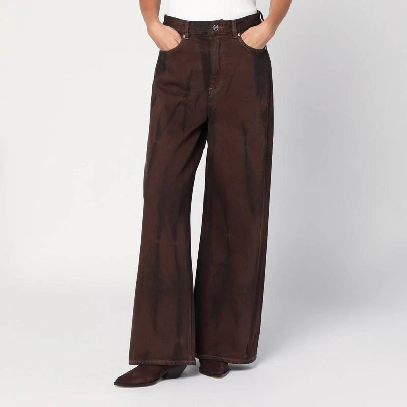 Ganni Wide-leg brown jeans 1