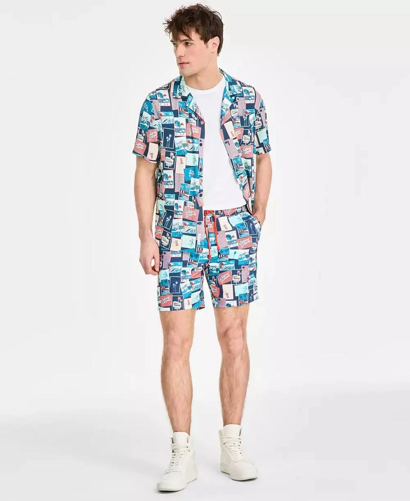 Original Penguin Men
s Slim-Fit Tropical-Print Button-Down Camp Shirt 2