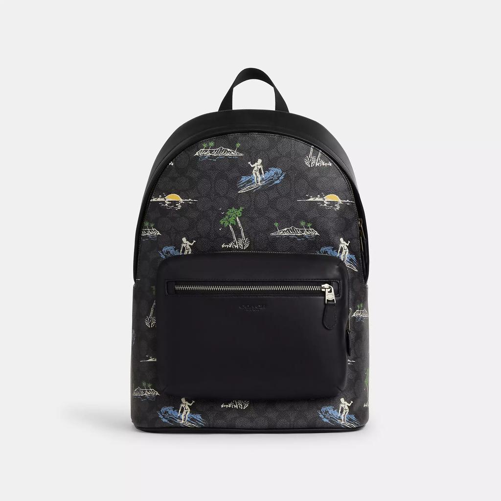 Coach West Backpack In Signature Canvas - Backpacks - Free