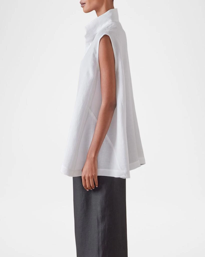 Eskandar Sleeveless Caucasus Shirt With Notch Collar (Long Length) 4