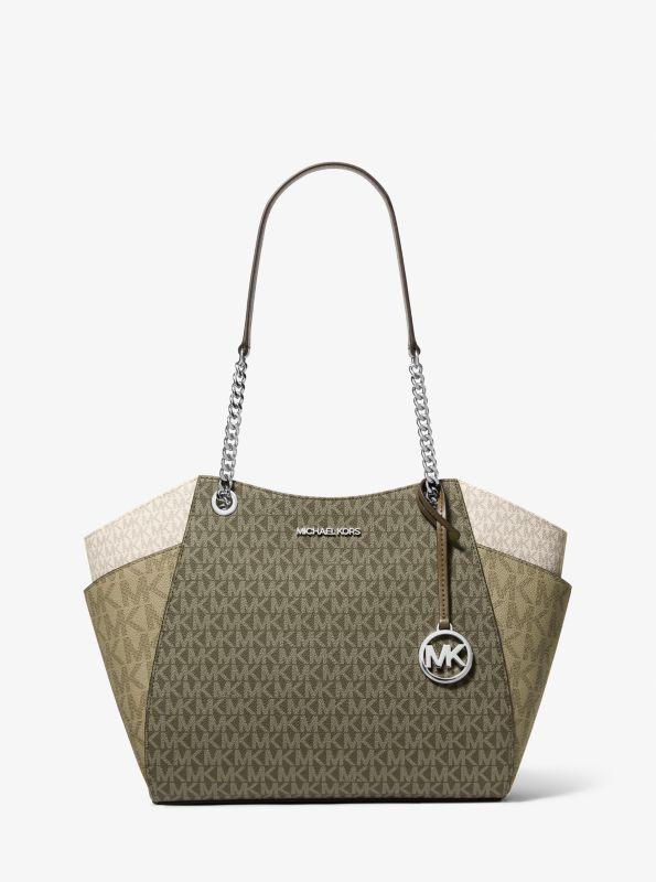 Michael Kors Jet Set Large Color-Block Signature Logo Shoulder Bag