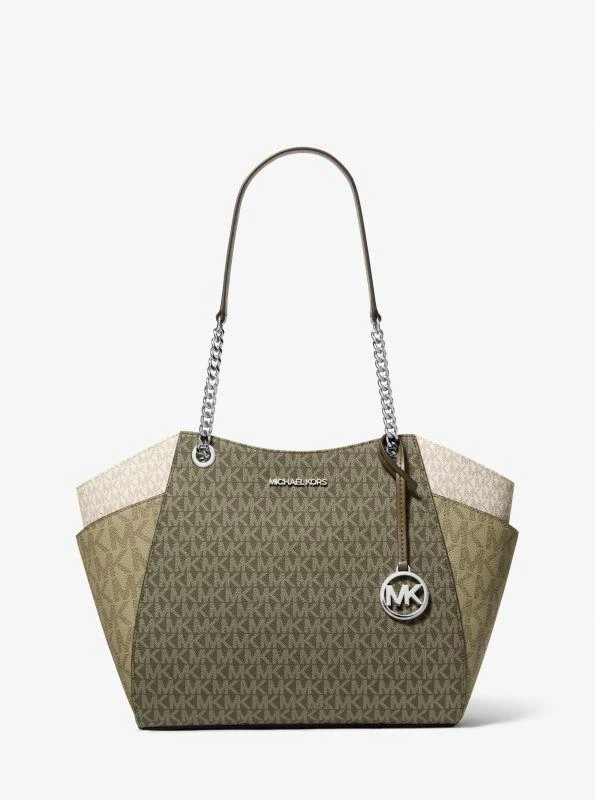 Michael Kors Jet Set Large Color-Block Signature Logo Shoulder Bag 1