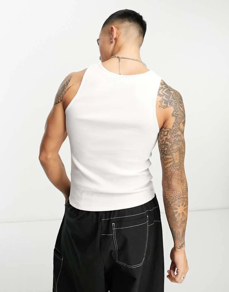 COLLUSION COLLUSION ribbed vest in white 2