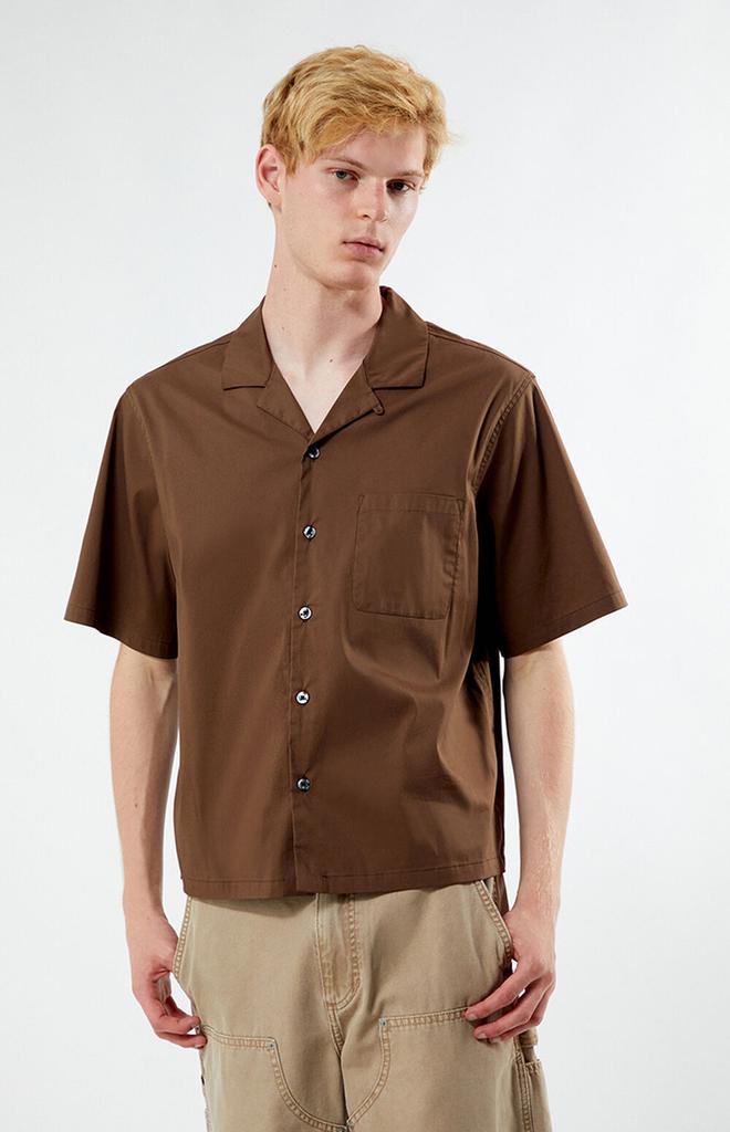 PacSun Brown Solid Oversized Camp Shirt