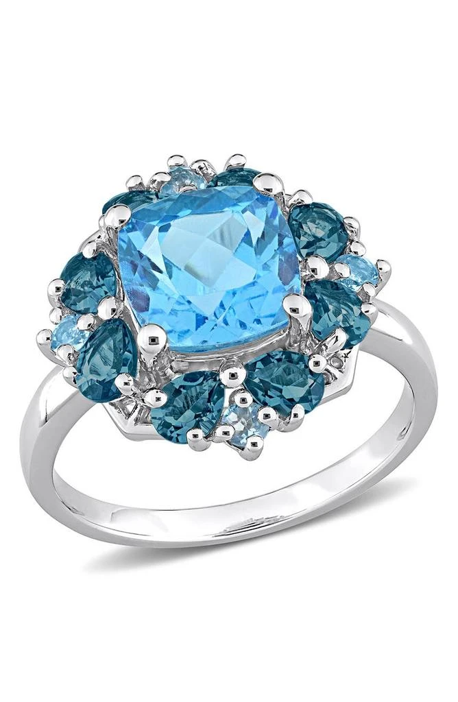 DELMAR Sterling Silver Blue Topaz Ring