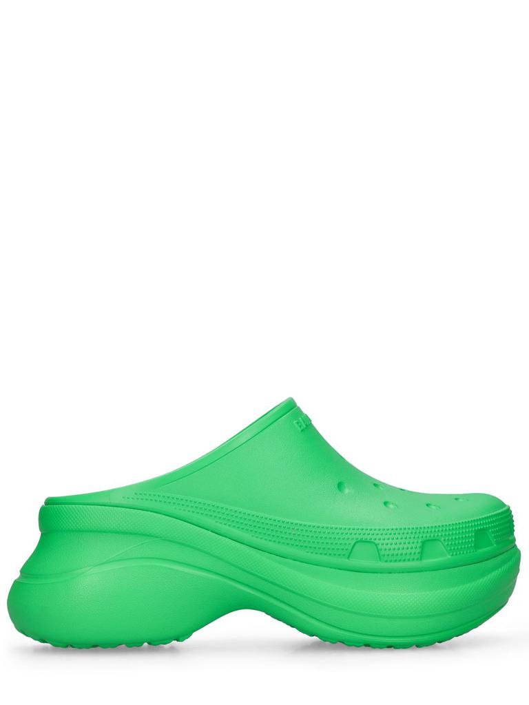 BALENCIAGA 85mm Crocs Rubber Pool Mules