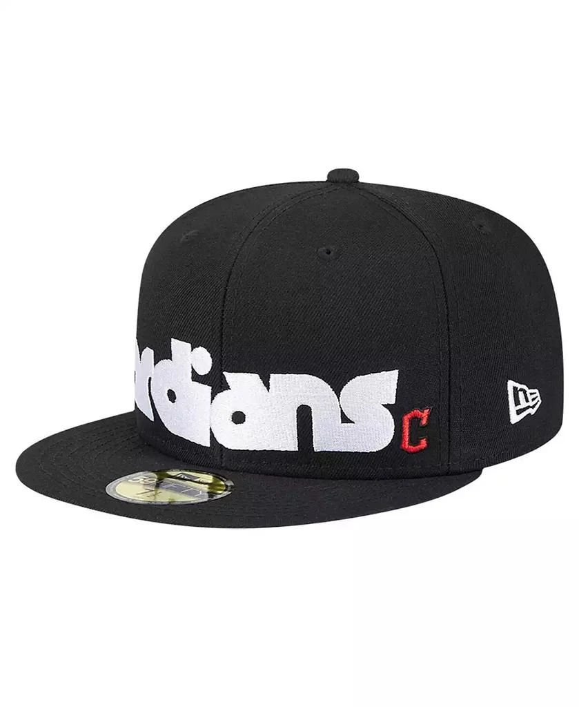 New Era Men's Black Cleveland Guardians Checkered Undervisor 59FIFTY Fitted Hat 4