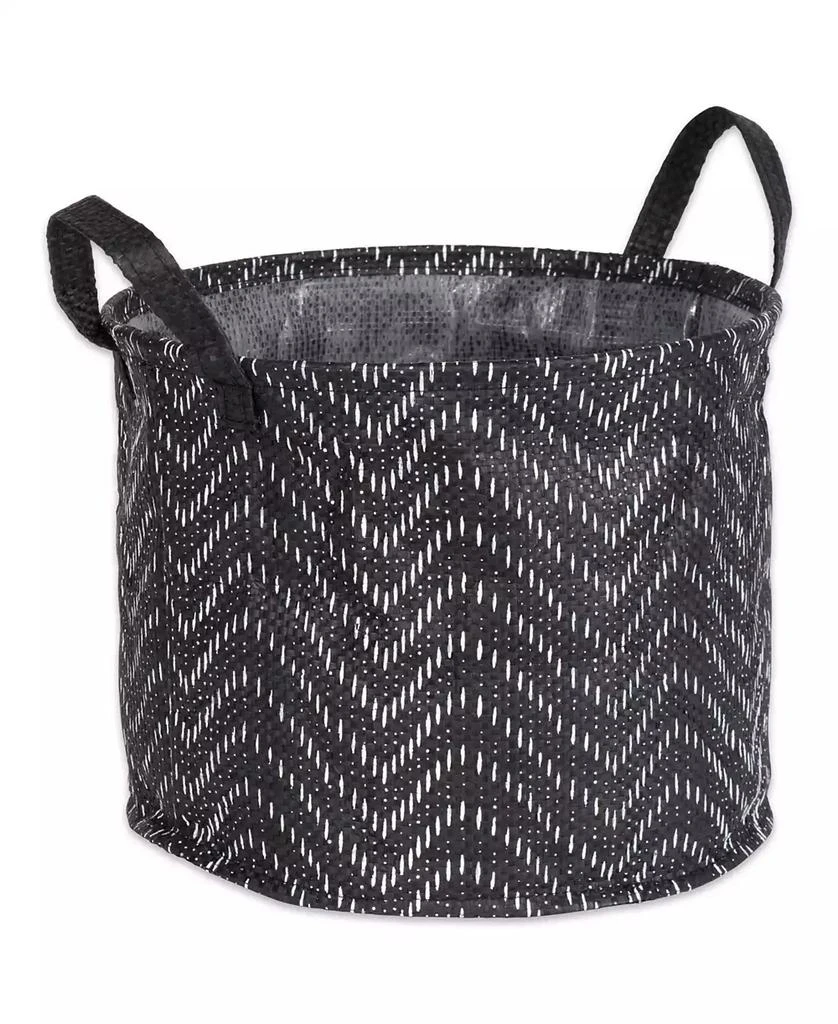 Design Imports Polyethylene Coated Woven Paper Laundry Bin Tribal Chevron Round Small Set of 2 2