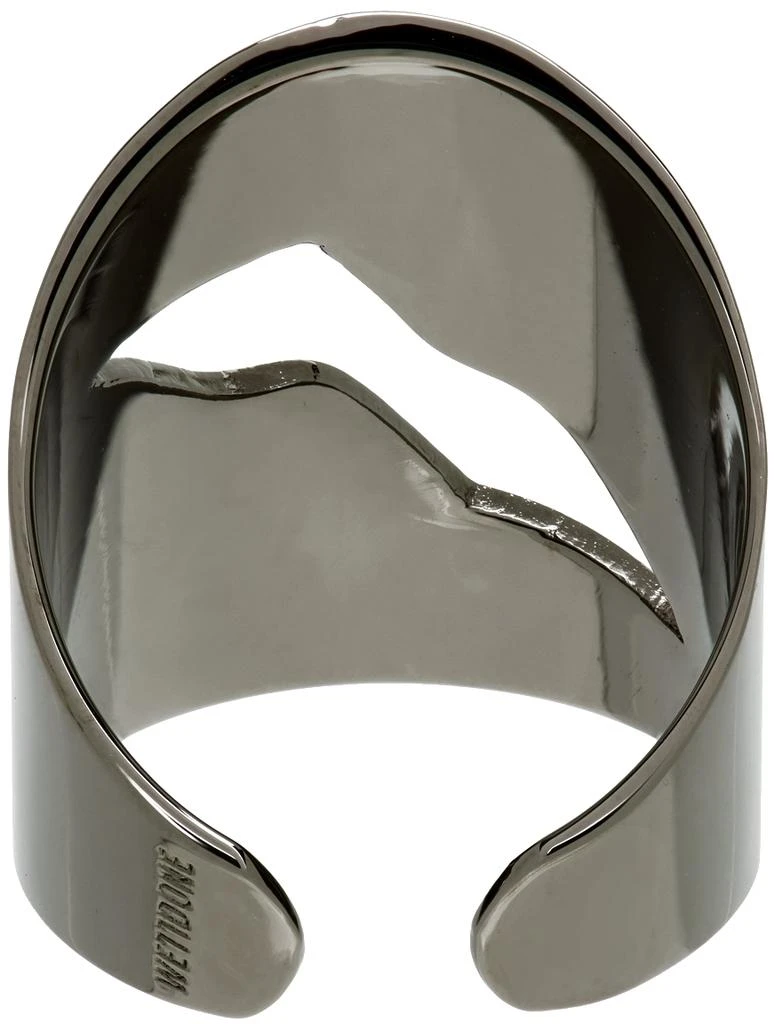 We11done Gunmetal Logo Motif Ring 4