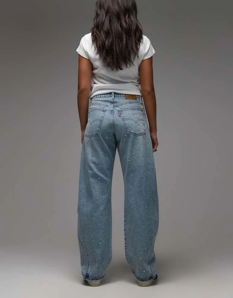 Levi
s Levi
s baggy dad barrel embellished jeans in mid blue 2