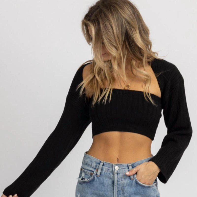 Crescent Harris Ribbed Knit Bolero Set 1