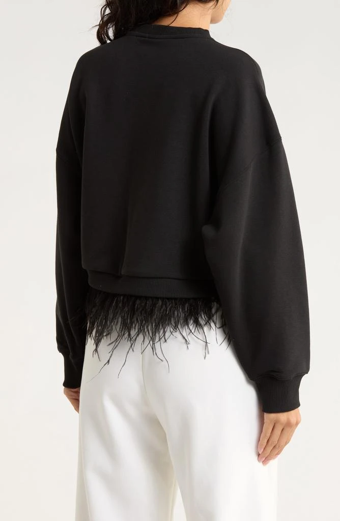 Cinq à Sept Albertine Feather Trim Cotton Blend Sweatshirt 2
