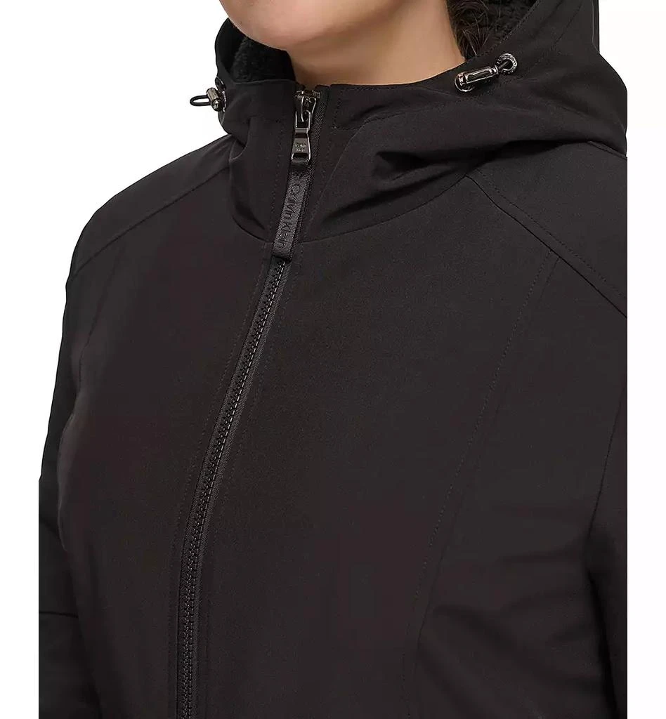 Calvin Klein Womens Plus Size Hooded Faux-Fur-Lined Anorak Raincoat, Created for Macys 4