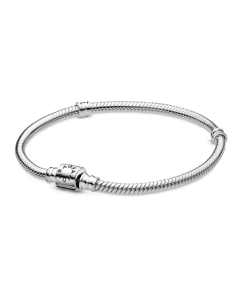 PANDORA Moments Sterling Silver Barrel Clasp Snake Chain Bracelet