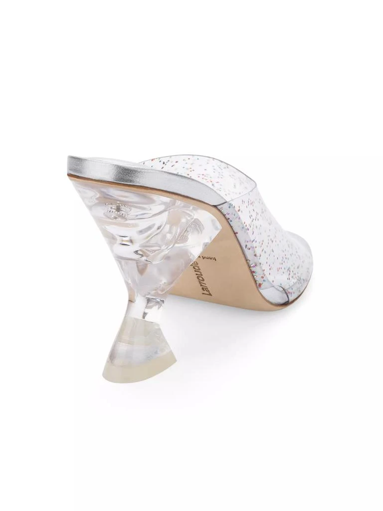 Larroude Madonna Lucite Glitter Vinyl Mules 3