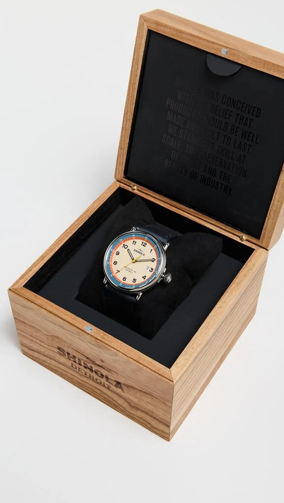 Shinola Canfield Model C56 3hd 43mm, Navy Leather Watch 5