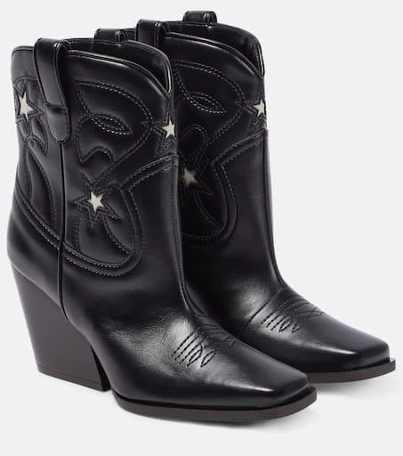 Stella McCartney Embroidered faux leather ankle boots 1