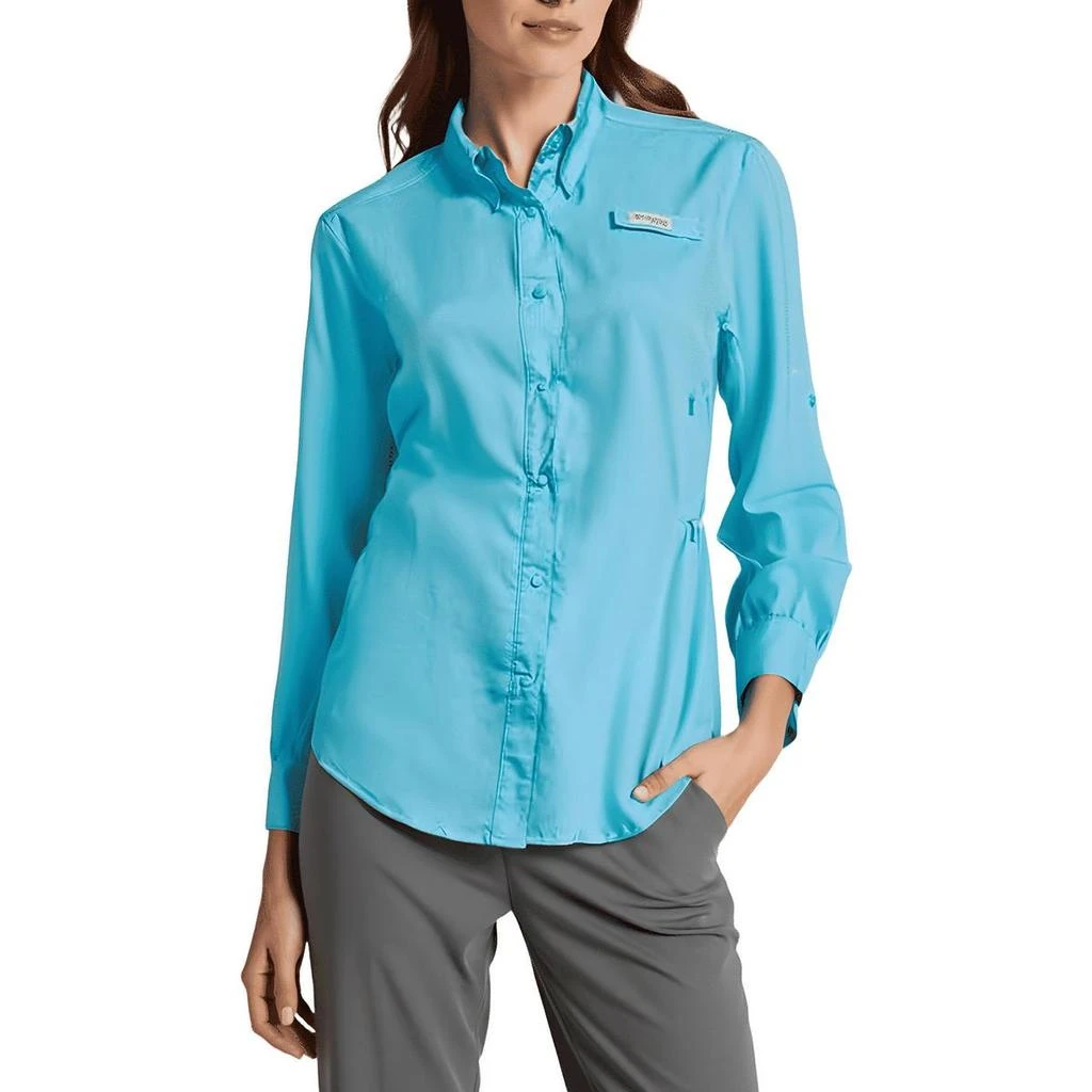 Columbia Womens Lightweight Polyester Button-Down Top 1