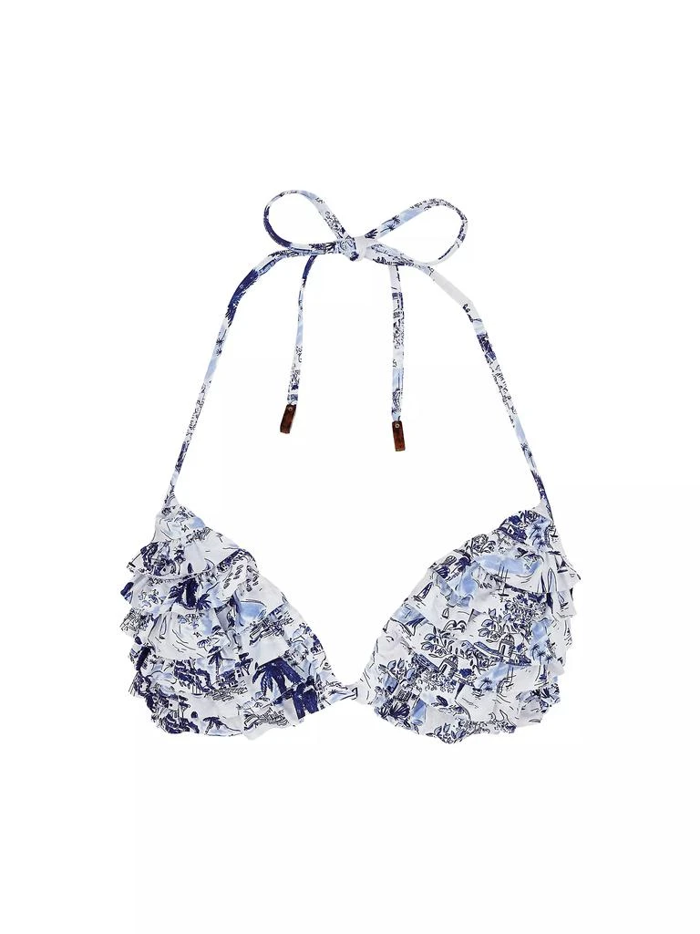 Vilebrequin Fleurly Ruffled Triangle Bikini Top 1