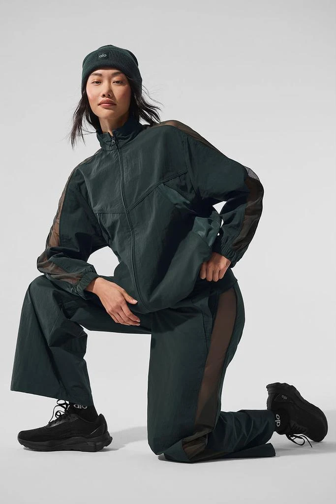 Alo Origin Full-Zip Track Jacket - Charcoal Green 5